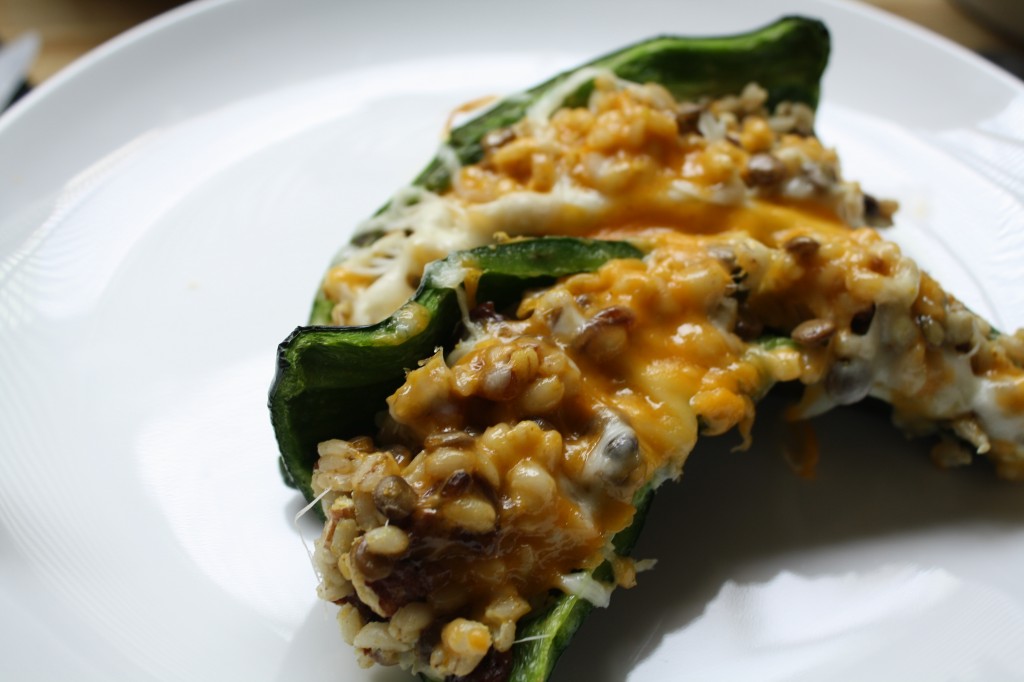 VEGETARIAN RECIPES- Open-Faced Stuffed Poblano Peppers