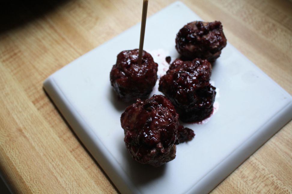 APPETIZER RECIPES- Blackberry Sage Glazed Meatballs