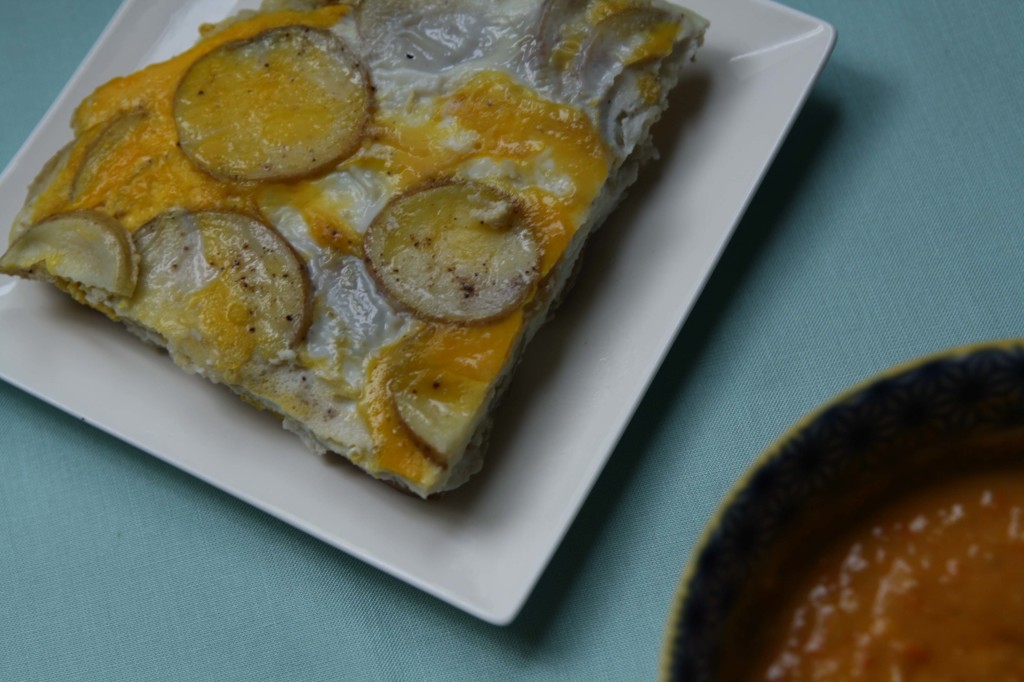 Baked Tortilla Espanola with Sungold Tomato Salsa