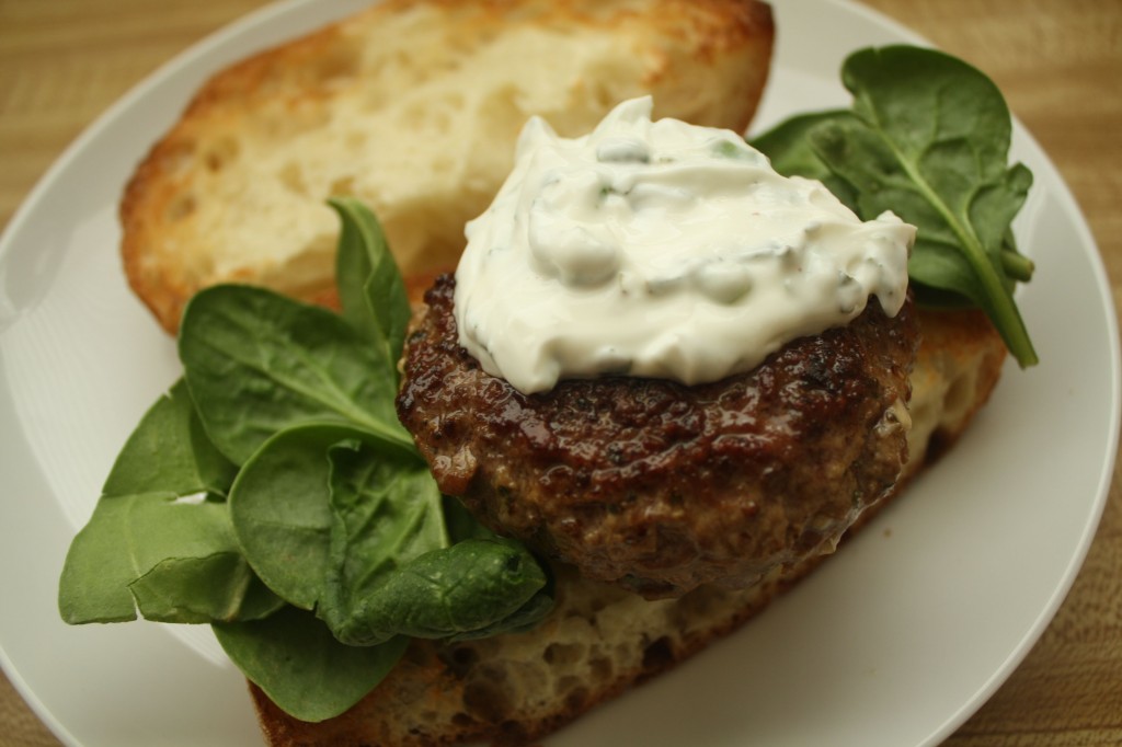 LAMB RECIPES- Lamb Burgers with Tzatziki