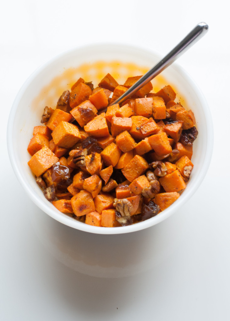 Roasted Sweet Potatoes with Dates and Pecans