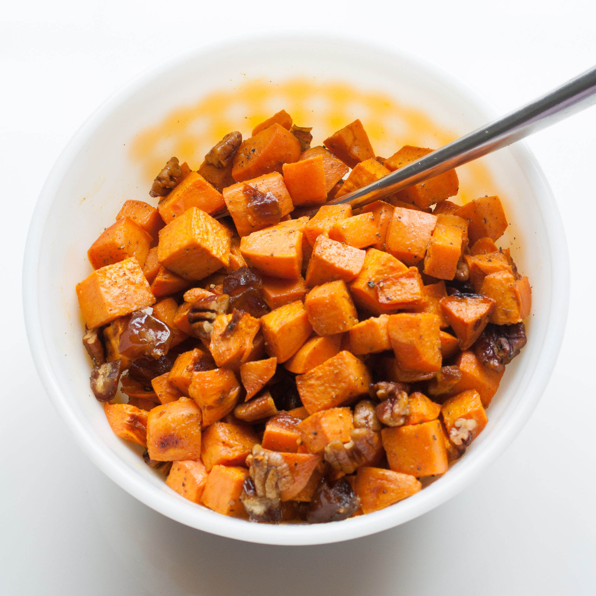Roasted Sweet Potatoes with Dates and Pecans