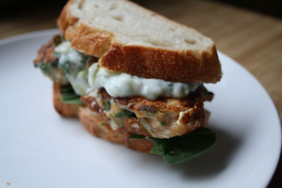 FISH RECIPES- Fish Burger with Lentil Dip and Cucumber Yogurt