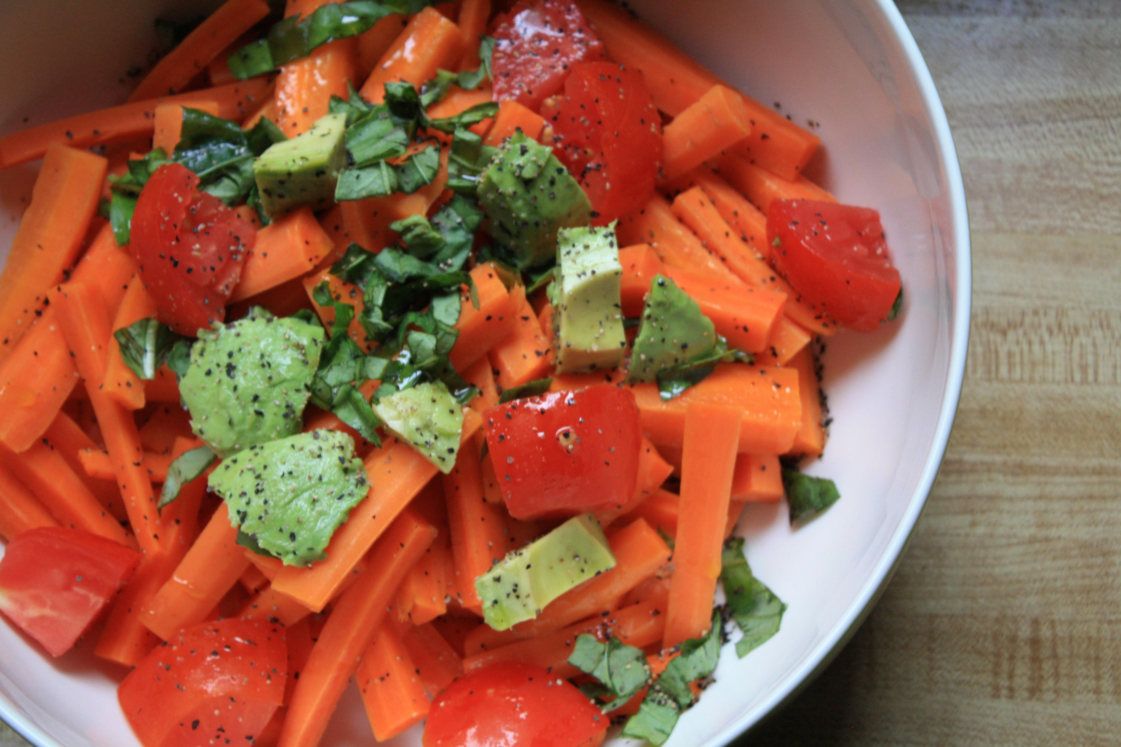 SALAD RECIPES- Chopped Carrot Basil Salad