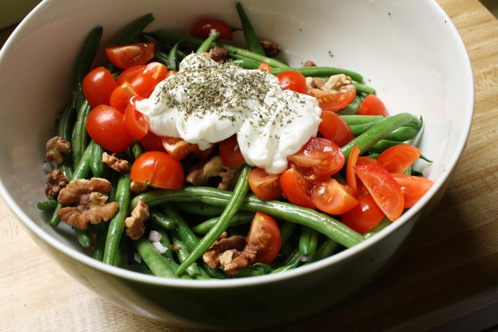 Toasted Walnut Green Bean with Labneh Salad