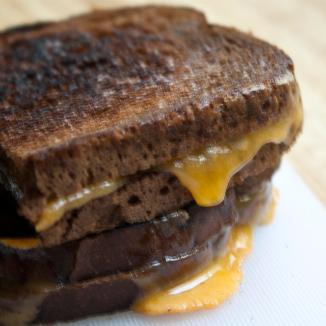 dark rye grilled cheese sandwiches