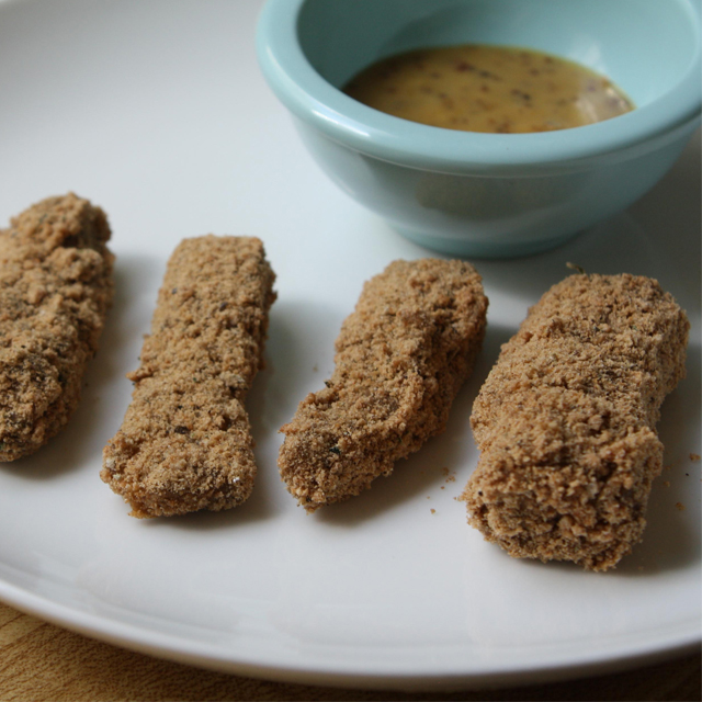 Buckwheat Fish Sticks with Maple Mustard Dipping Sauce