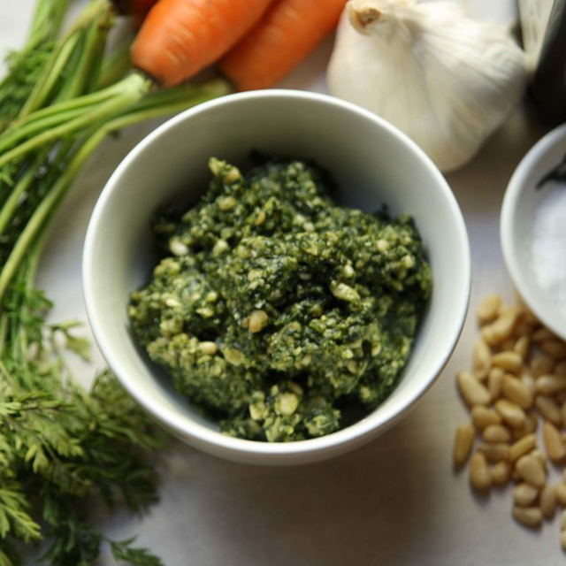 carrot top pesto