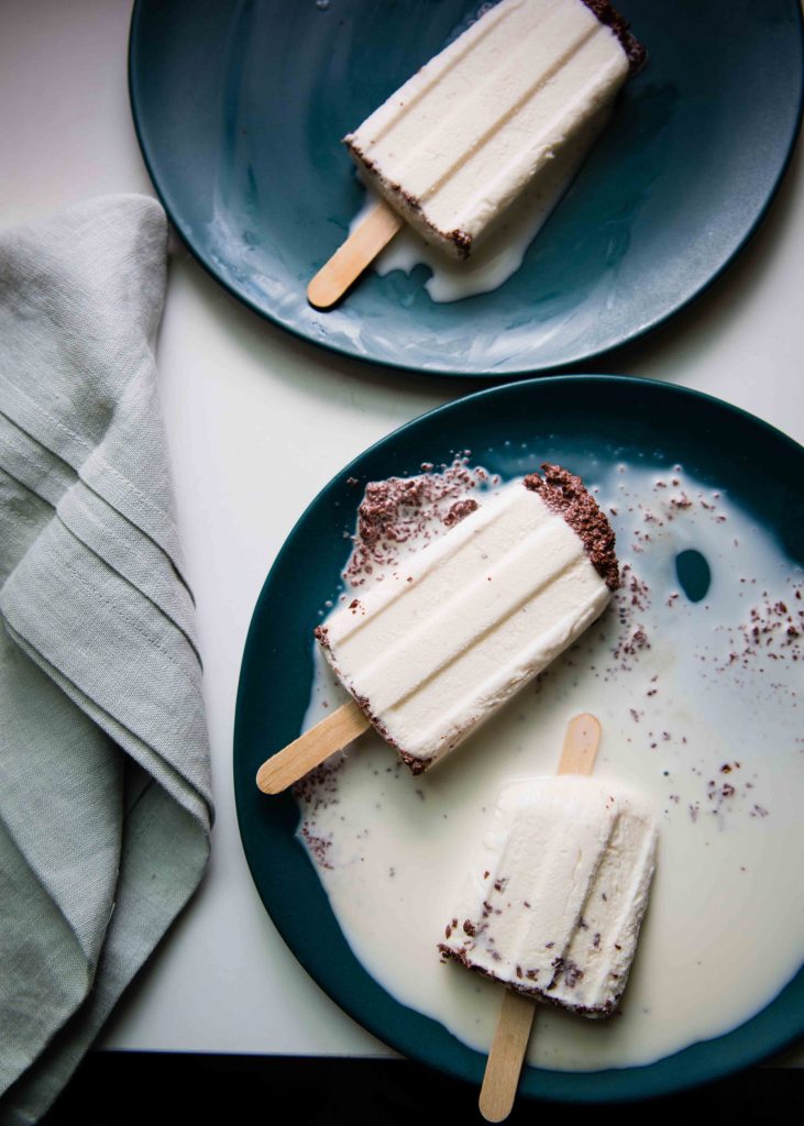 The secret to Mint Basil Chip Popsicles is fresh chervil. It lends an herbal note you can't quite put your finger on.