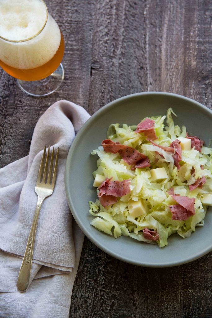 Warm IPA Braised Cabbage Salad Recipe from Lori Rice - Food on Tap Book Review