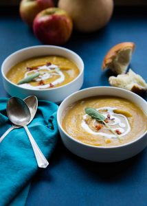 Roast the squash and you're halfway there to make a comforting pot of Honeycrisp Apple Butternut Squash Soup.