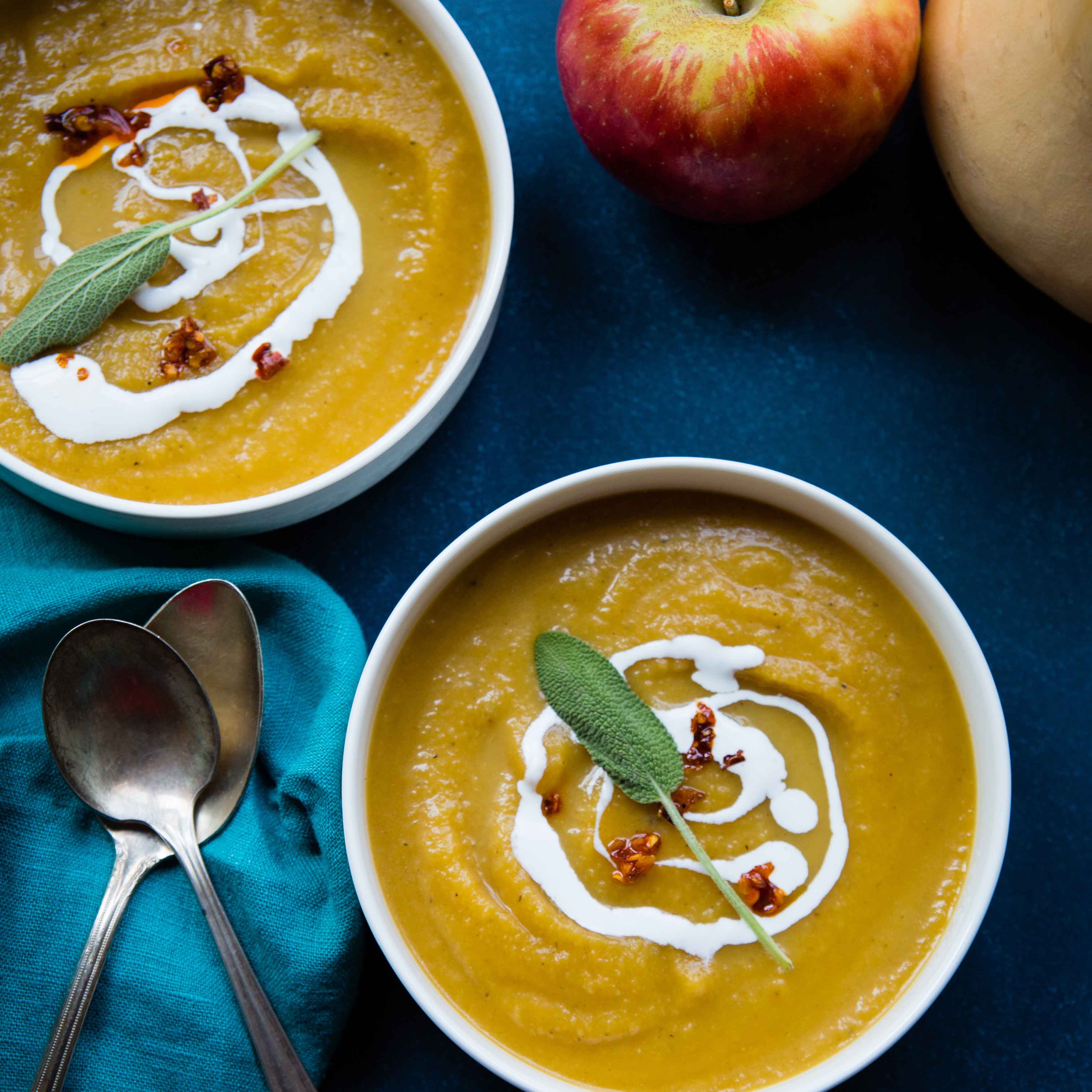 Honeycrisp Apple Butternut Squash Soup is what fall flavors are made of.