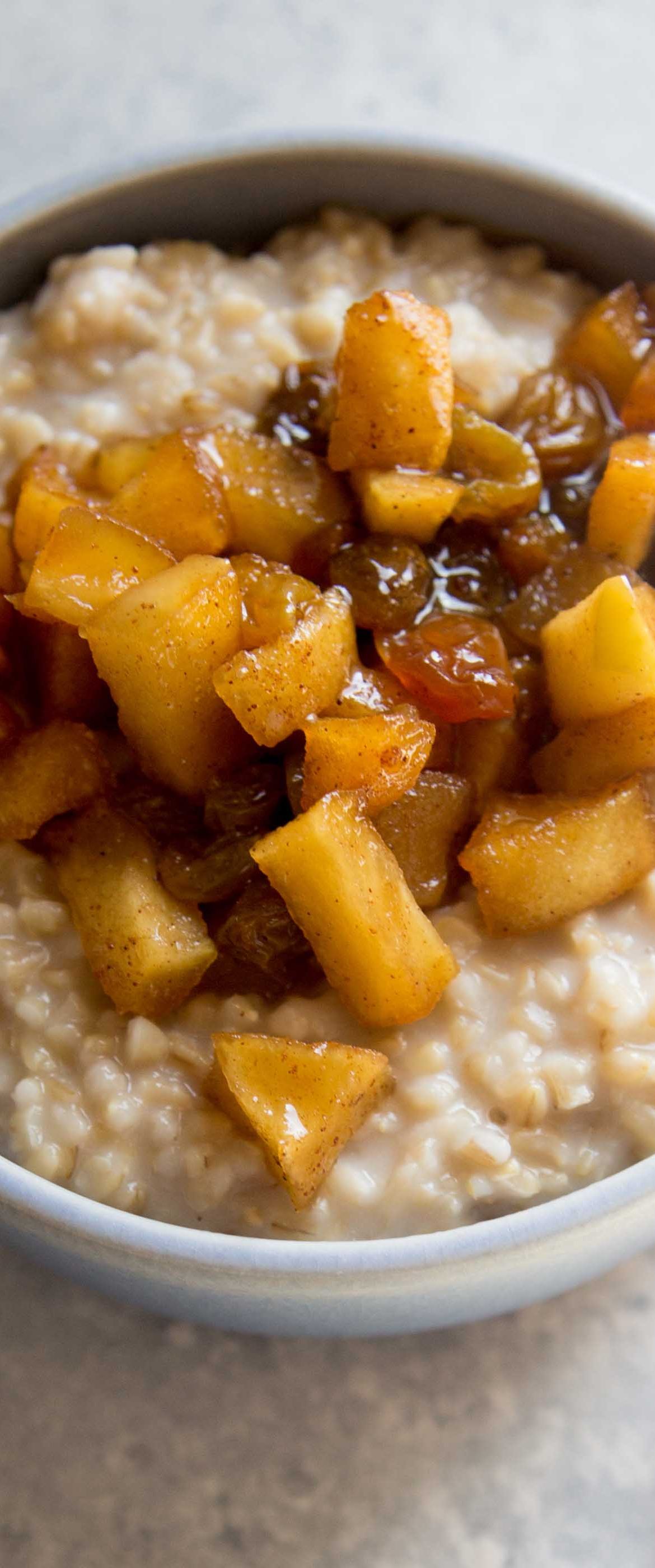 Instant Pot Steel Cut Oats With Golden Apple Raisin Compote The Food Poet